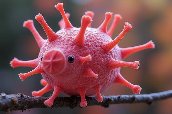 Allergének és por részecskék mikroszkopikus képe egy autókárpiton, kiemelve a professzionális tisztítás szükségességét.