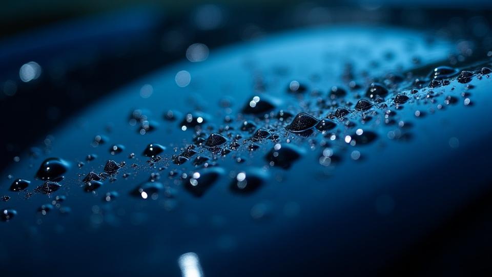 Autófelület kerámia bevonattal, amely vízcseppeket taszít.